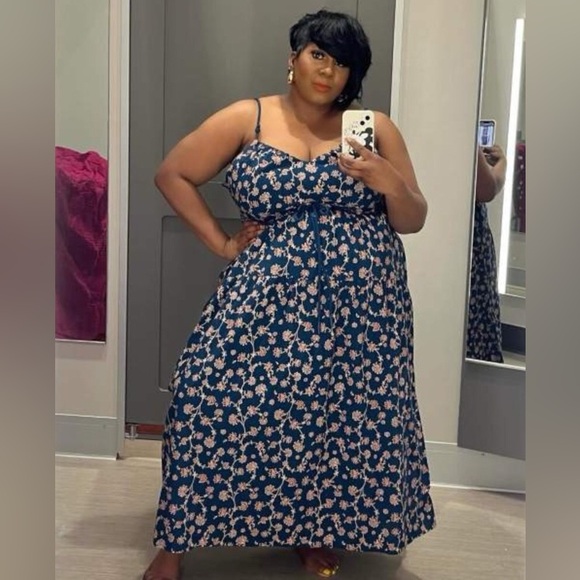 Future Collective Dress Sleeveless Rope Tie Ruched Midi with Jenny K. Womens NWT - Picture 8 of 13